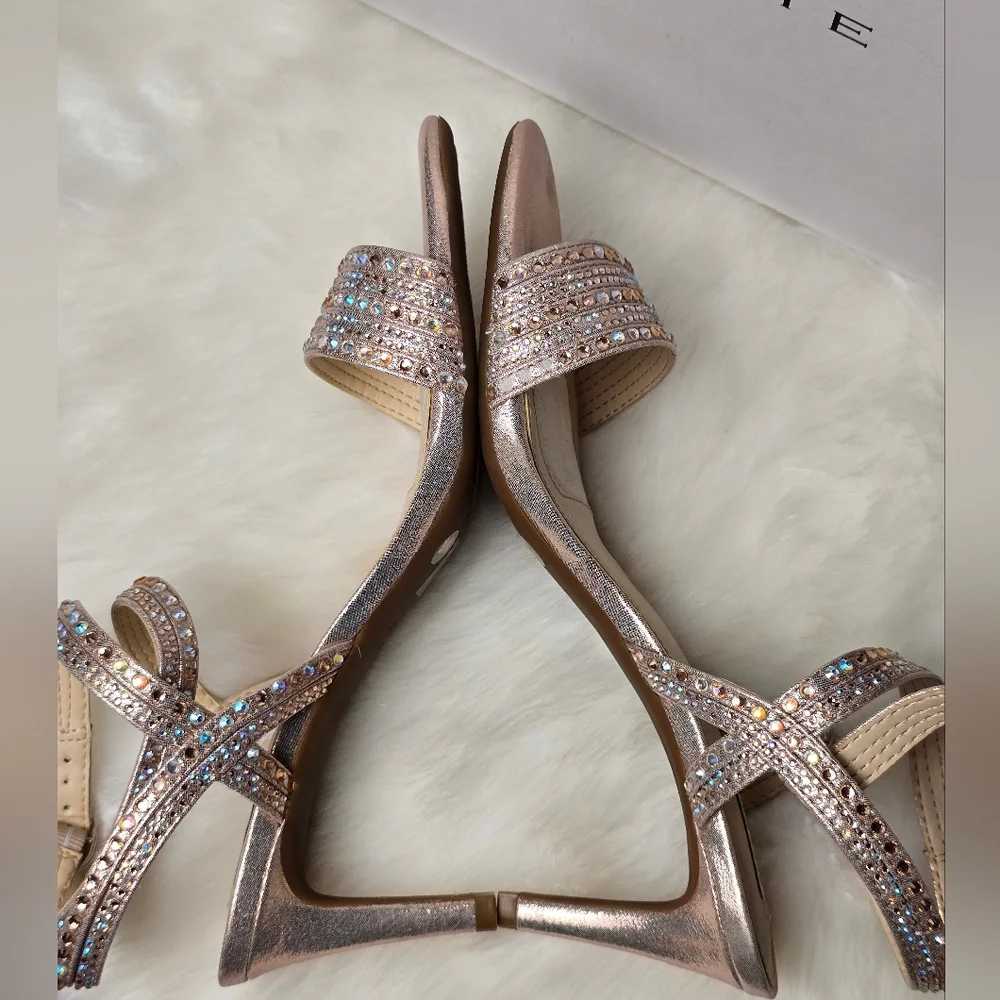 Alex Marie Women's Rose Gold Embellished Heels Size 8 1/2 - Picture 12 of 15